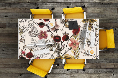 Large desk pad PVC protector Field flowers