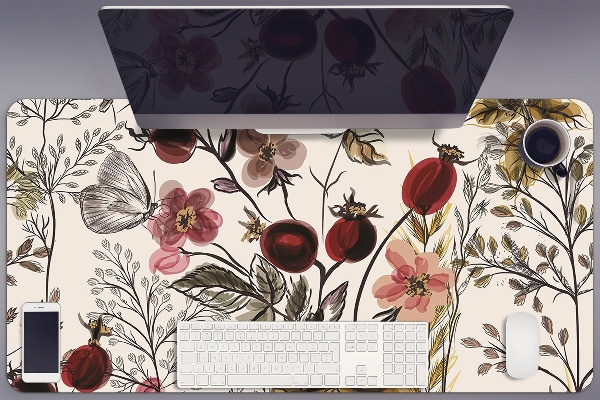 Large desk pad PVC protector Field flowers