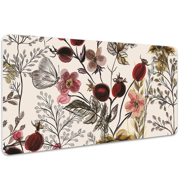 Large desk pad PVC protector Field flowers