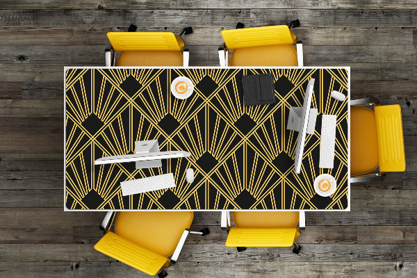 Large desk mat table protector Art Deco style