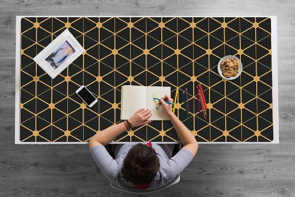 Large desk mat for children hexagons