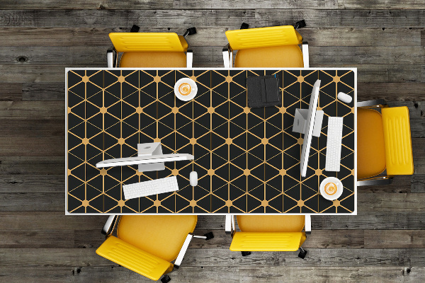 Large desk mat for children hexagons