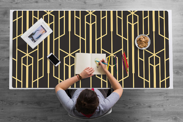 Large desk mat for children yellow lines