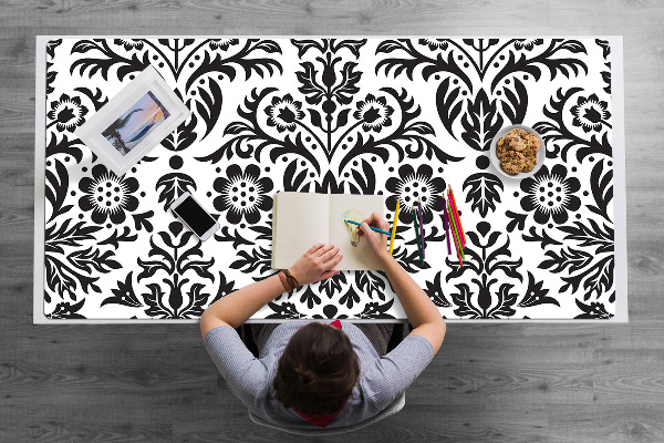 Large desk mat table protector floral pattern