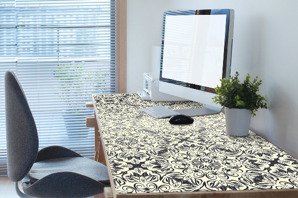 Large desk mat table protector floral pattern