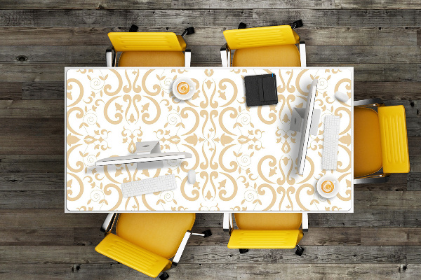 Large desk mat table protector baroque pattern