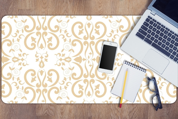 Large desk mat table protector baroque pattern