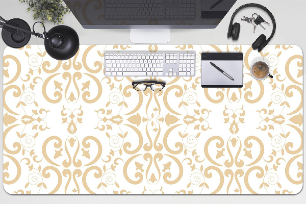 Large desk mat table protector baroque pattern