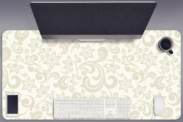 Large desk mat table protector baroque pattern