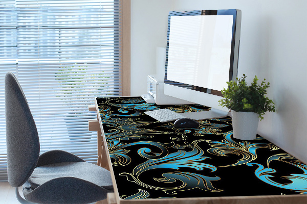 Large desk mat table protector baroque pattern