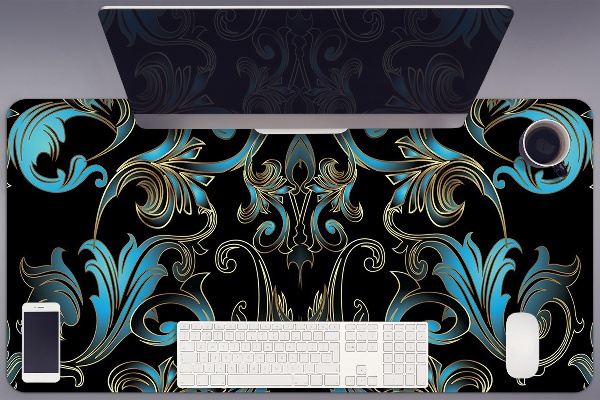 Large desk mat table protector baroque pattern