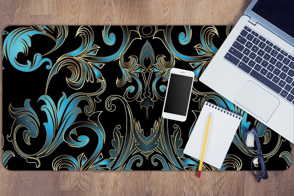 Large desk mat table protector baroque pattern