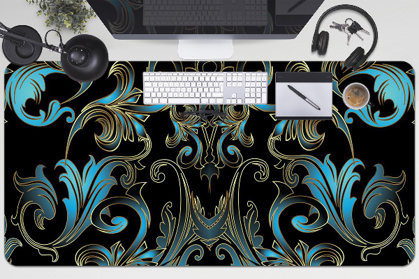 Large desk mat table protector baroque pattern
