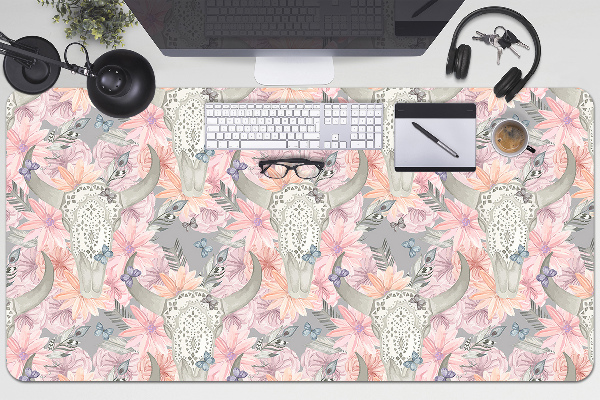 Large desk mat table protector skulls bulls