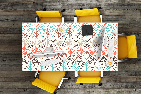 Large desk mat table protector ethnic pattern