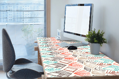 Large desk mat table protector ethnic pattern