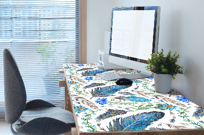 Large desk pad PVC protector Bird feathers