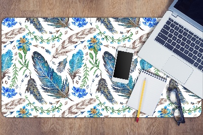 Large desk pad PVC protector Bird feathers