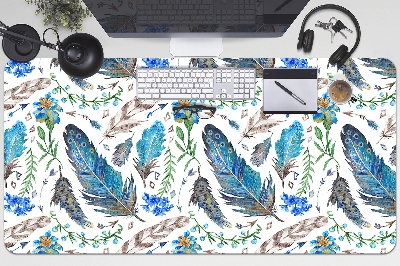 Large desk pad PVC protector Bird feathers