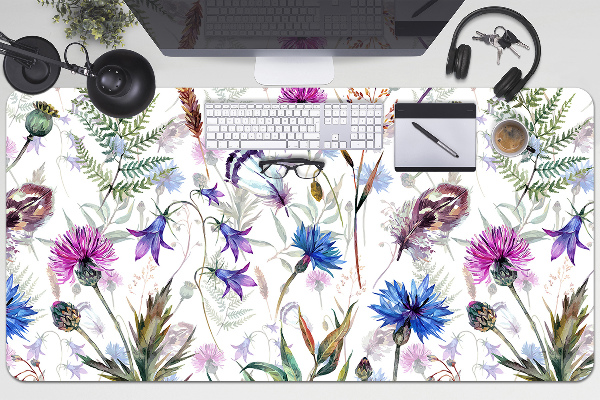 Large desk pad PVC protector Field flowers