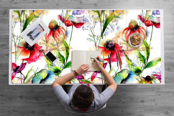 Full desk pad Colored flowers