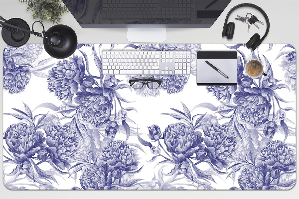 Full desk pad purple peonies