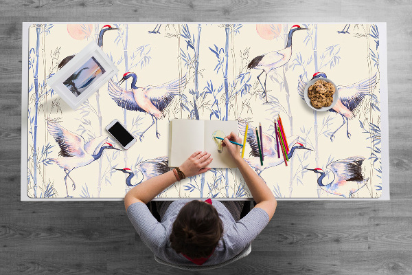 Large desk pad PVC protector dancing crane