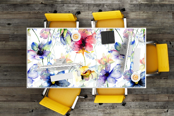 Large desk pad PVC protector Field flowers