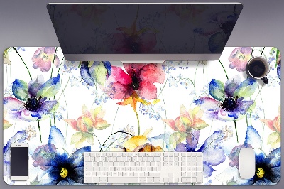 Large desk pad PVC protector Field flowers