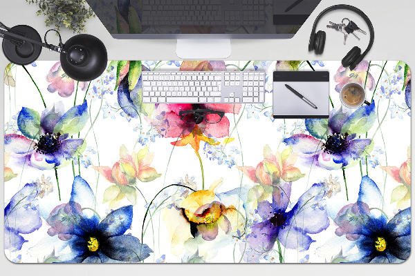 Large desk pad PVC protector Field flowers