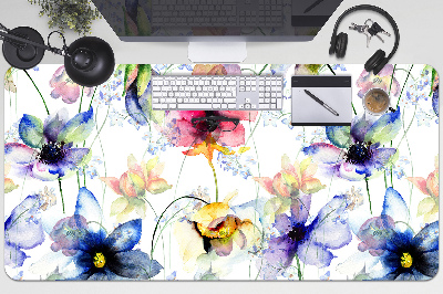 Large desk pad PVC protector Field flowers