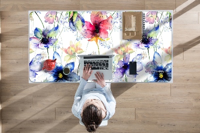 Large desk pad PVC protector Field flowers