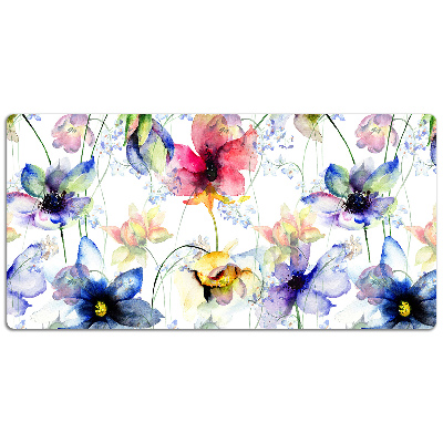 Large desk pad PVC protector Field flowers