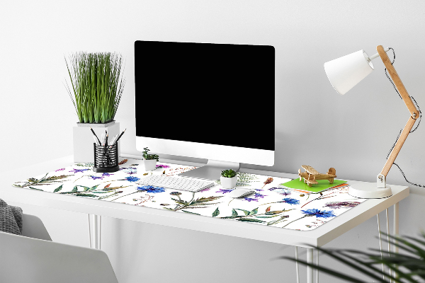 Large desk mat table protector Flowers from the meadow