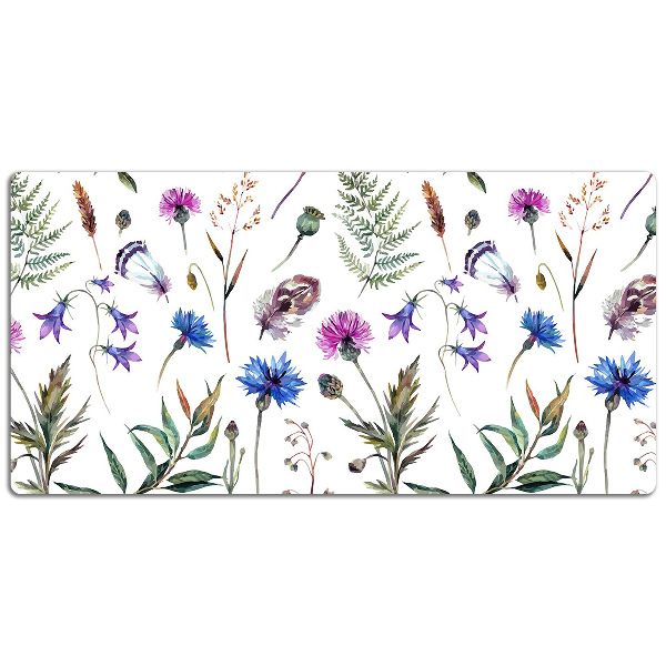 Large desk mat table protector Flowers from the meadow
