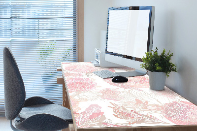 Full desk mat flowery pattern