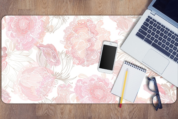 Full desk mat flowery pattern