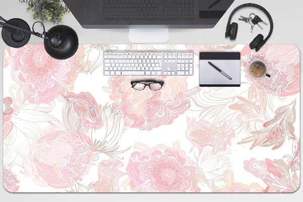 Full desk mat flowery pattern