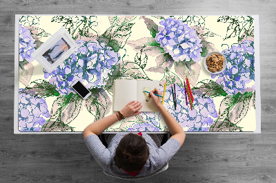 Large desk mat for children Hydrangea