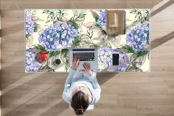 Large desk mat for children Hydrangea