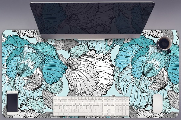 Desk mat floral composition