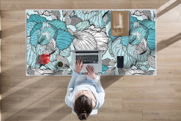 Desk mat floral composition