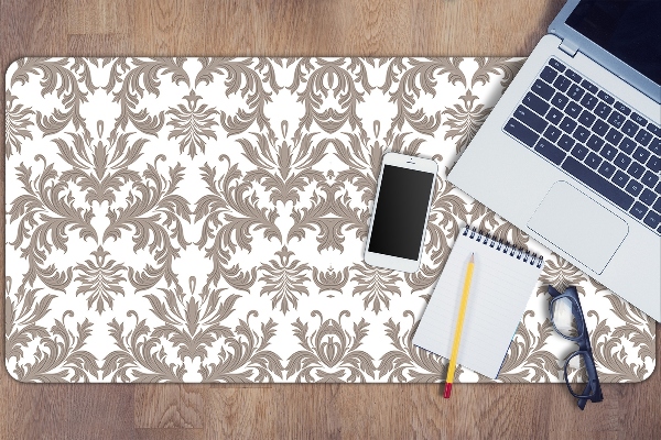 Large desk mat table protector baroque pattern