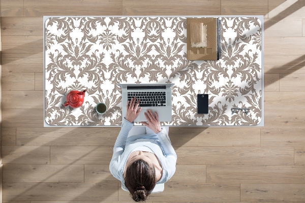 Large desk mat table protector baroque pattern