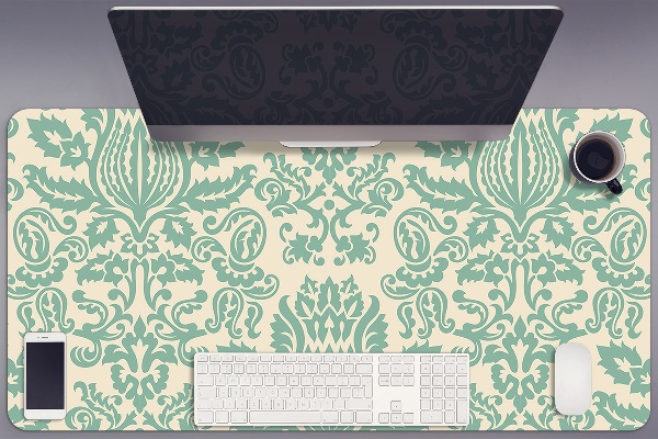 Full desk pad green Damask