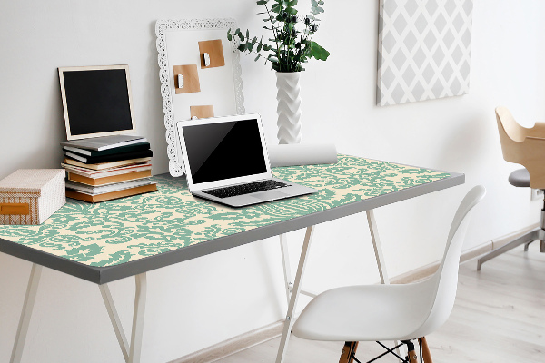 Full desk pad green Damask