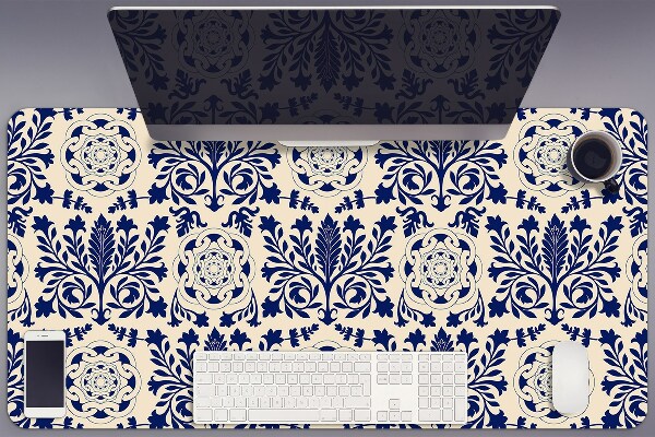 Full desk mat blue pattern