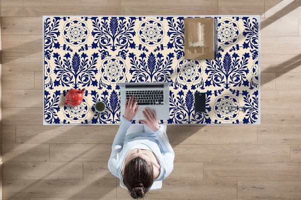 Full desk mat blue pattern