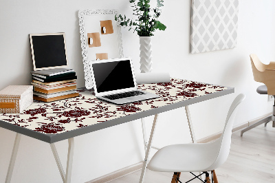 Full desk mat maroon flowers