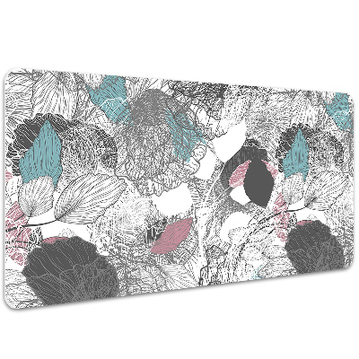 Large desk mat table protector floral pattern